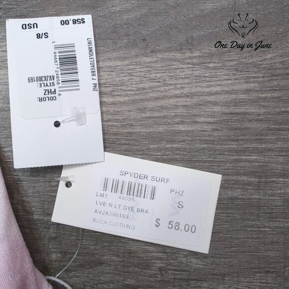 RVCA Live and Let Dye Bralette Bikini Top Size S - Picture 3 of 5